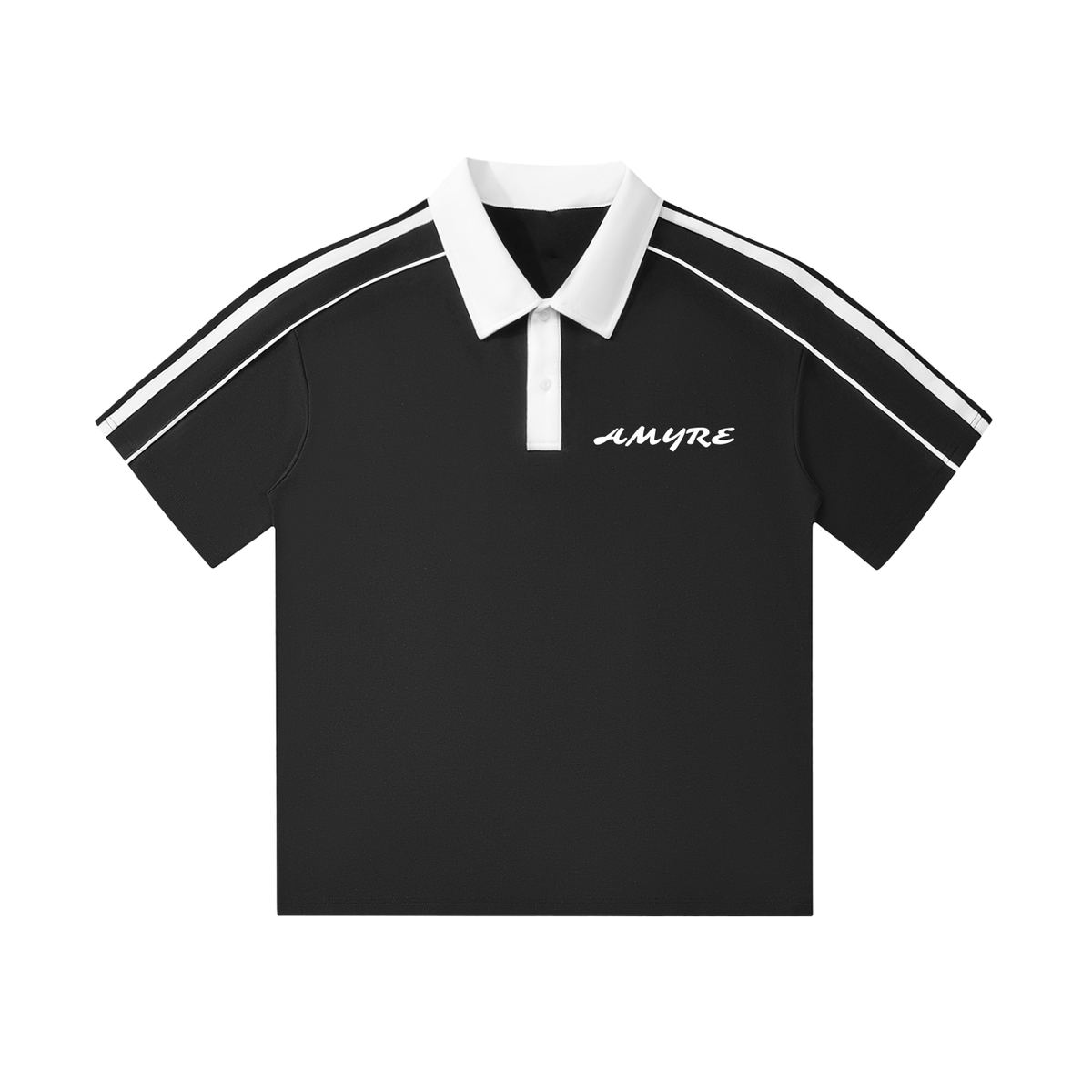 Contrast Collar Short-Sleeve Polo Shirt