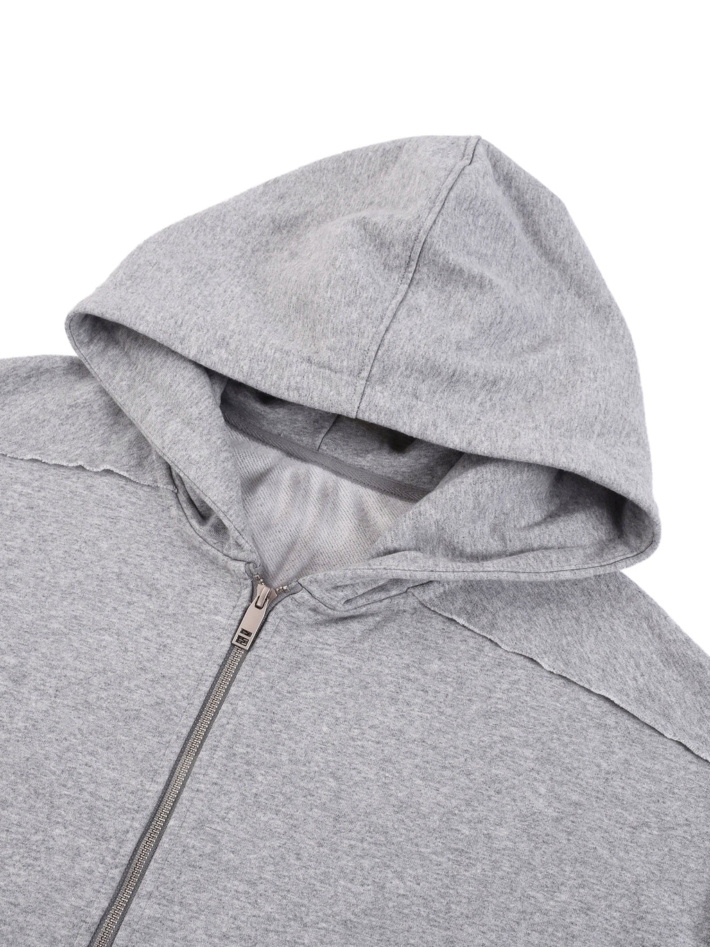 Contrast Tape Raw Edge Double Layered Zip Hoodie